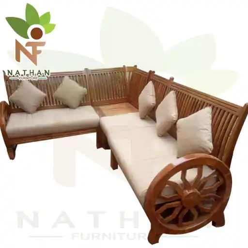 TEAK + CUSHION L CORNER SOFA