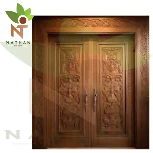 TEAK DOUBLE DESIGN DOOR