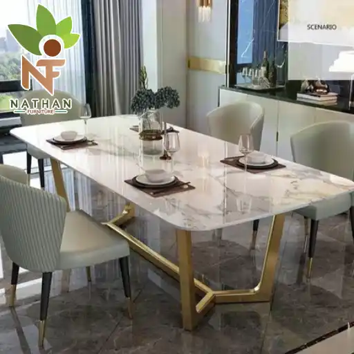 WOOD + GRANITE DINING TABLE