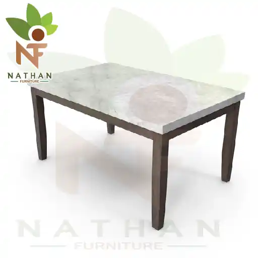 WOOD + MARBLE DINING TABLE